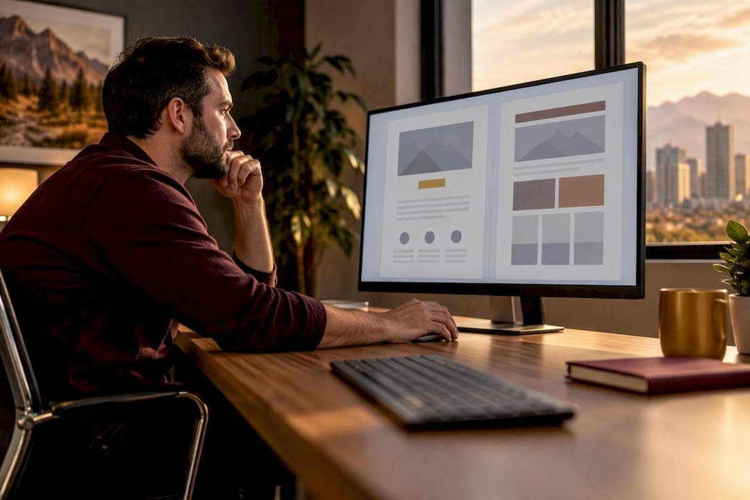 Comparing landing page and website layouts