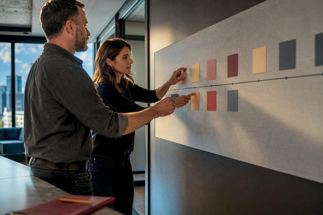 Contractor reviewing website project timeline