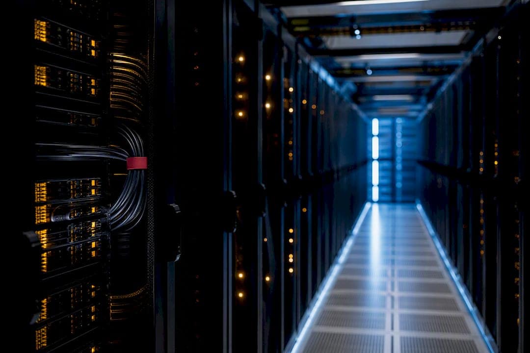 Server racks representing website hosting maintenance