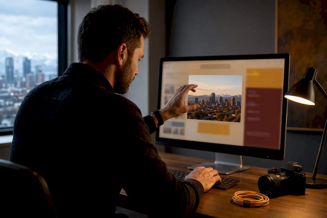 Owner reviewing business photo upload