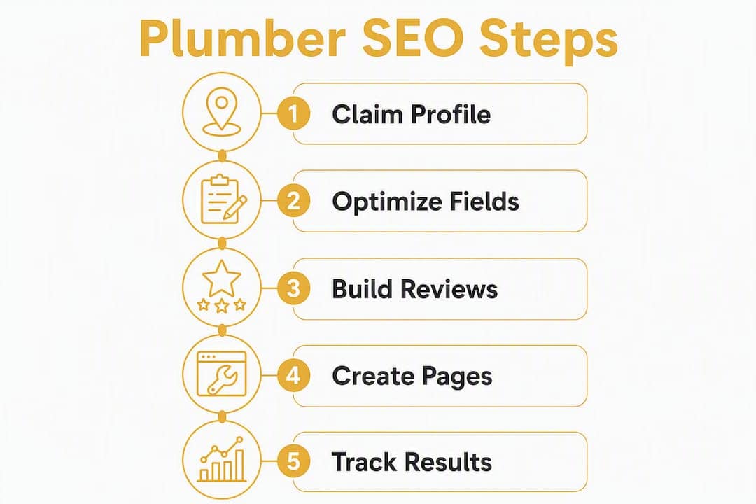 Infographic showing plumber SEO steps