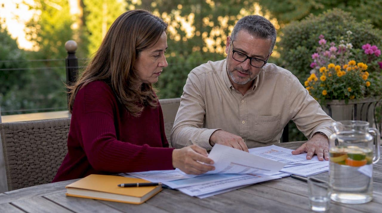Business partners discussing plumbing ad budgets