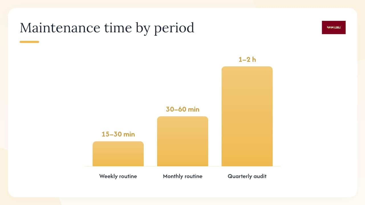 What does a weekly and monthly GBP maintenance routine look like? — overview diagram