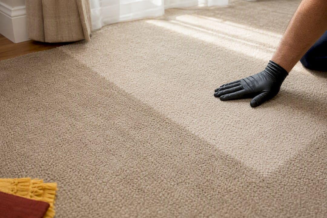 Before and after carpet cleaning result